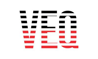 VEQ three initial letter iconic line negative space minimal logo design vector template. monogram, abstract, wordmark, business, typography, minimalist, brand, company, flat, modern, unique, simple