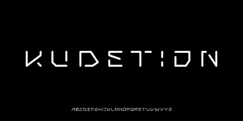 futuristic modern geometric font, simple minimalist font, modern, futuristic font vector