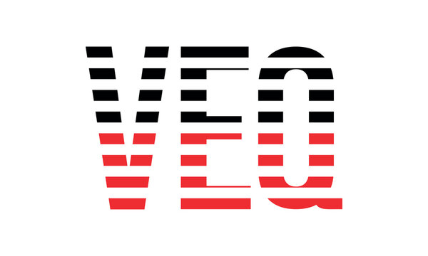 VEQ three initial letter iconic line negative space minimal logo design vector template. monogram, abstract, wordmark, business, typography, minimalist, brand, company, flat, modern, unique, simple