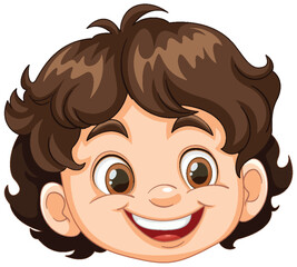 Vector illustration of a happy, smiling young boy
