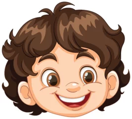 Photo sur Plexiglas Enfants Vector illustration of a happy, smiling young boy