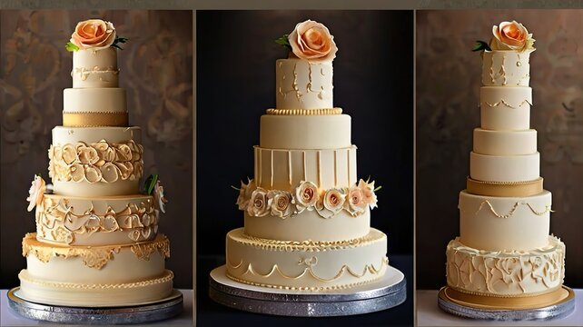 White Festive Cake With Flowers Ai Generative 