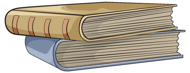 Photo sur Plexiglas Enfants Illustration of two stacked closed books