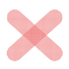 cross illustration red with grid 