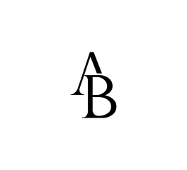 Initial Letter Logo. Logotype design. Simple Luxury Black Flat Vector AB