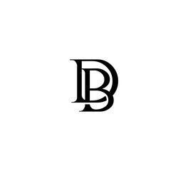 Initial Letter Logo. Logotype design. Simple Luxury Black Flat Vector DB