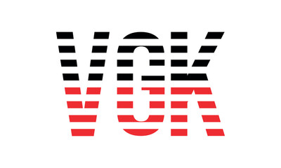 VGK three initial letter iconic line negative space minimal logo design vector template. monogram, abstract, wordmark, business, typography, minimalist, brand, company, flat, modern, unique, simple