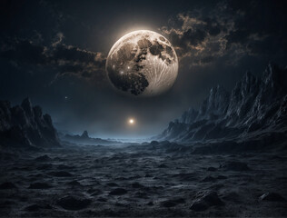 moon and earth