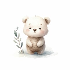 cute Forest animals waking from hibernation. watercolor illustration, Cute animal Sleeping And Waking. 
