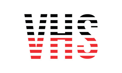 VHS three initial letter iconic line negative space minimal logo design vector template. monogram, abstract, wordmark, business, typography, minimalist, brand, company, flat, modern, unique, simple