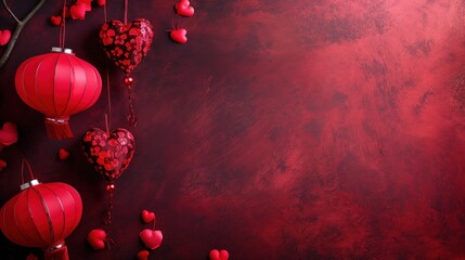 Valentines day background with_red decoration