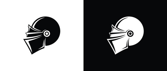 Spartan Helmet Warrior logo design with style Black and White
