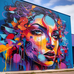 Colorful graffiti art on an urban wall.