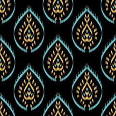 Ikat Flower Pattern Ethnic Geometric native tribal boho motif aztec textile fabric carpet mandalas African