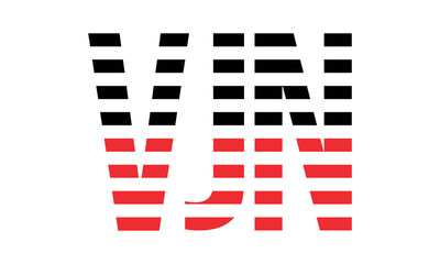 VJN three initial letter iconic line negative space minimal logo design vector template. monogram, abstract, wordmark, business, typography, minimalist, brand, company, flat, modern, unique, simple