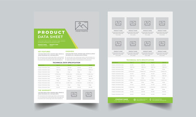 Product Data Sheet, Technical Data Sheet layout template With 2Style design layout