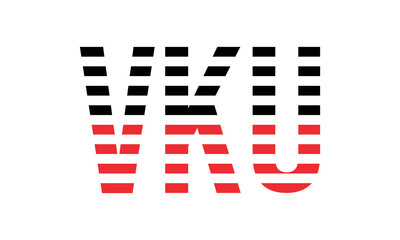 VKU three initial letter iconic line negative space minimal logo design vector template. monogram, abstract, wordmark, business, typography, minimalist, brand, company, flat, modern, unique, simple