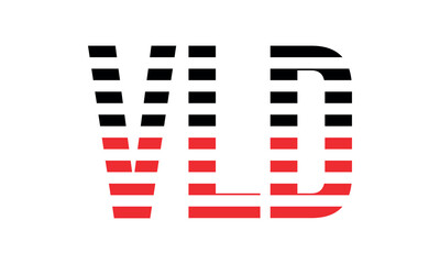 VLD three initial letter iconic line negative space minimal logo design vector template. monogram, abstract, wordmark, business, typography, minimalist, brand, company, flat, modern, unique, simple