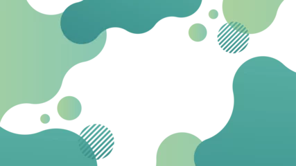 Gordijnen Abstract 抽象的　フレーム 　液体　シェイプ　幾何学　緑　フレーム 　背景  © suorun