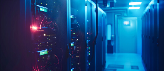 server room, data cloud storage, big databases center. future technology concept background