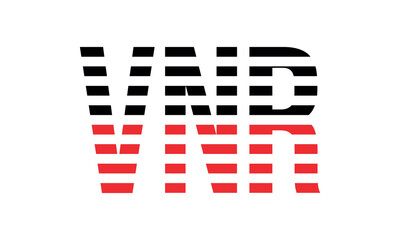 VNR three initial letter iconic line negative space minimal logo design vector template. monogram, abstract, wordmark, business, typography, minimalist, brand, company, flat, modern, unique, simple