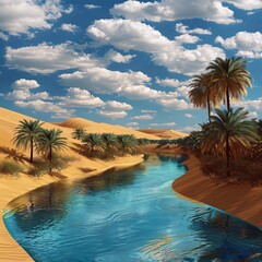 Desert sands and oasis waters a life giving encounter in the heart of aridity