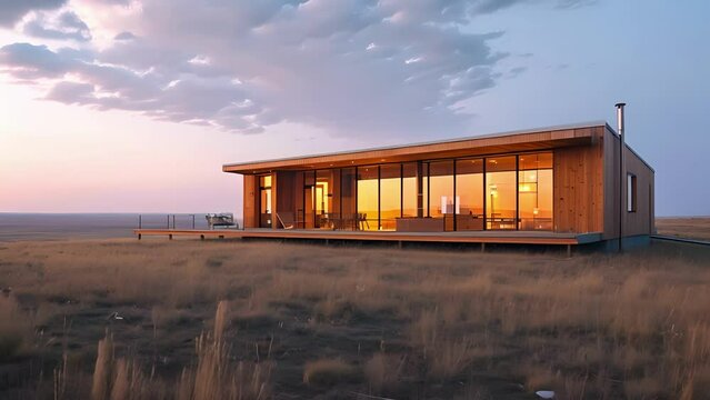 This house in a continental steppe climate is designed with thermal m and thick walls to absorb and store heat during the day releasing it at night for natural energyefficient