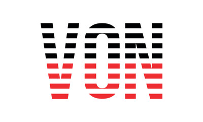 VON three initial letter iconic line negative space minimal logo design vector template. monogram, abstract, wordmark, business, typography, minimalist, brand, company, flat, modern, unique, simple