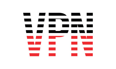 VPN three initial letter iconic line negative space minimal logo design vector template. monogram, abstract, wordmark, business, typography, minimalist, brand, company, flat, modern, unique, simple