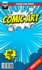 Fototapeta premium comic book cartoon magazine cover background