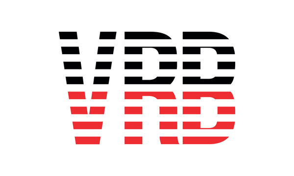 VRB three initial letter iconic line negative space minimal logo design vector template. monogram, abstract, wordmark, business, typography, minimalist, brand, company, flat, modern, unique, simple