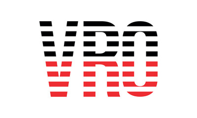 VRO three initial letter iconic line negative space minimal logo design vector template. monogram, abstract, wordmark, business, typography, minimalist, brand, company, flat, modern, unique, simple