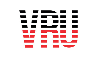 VRU three initial letter iconic line negative space minimal logo design vector template. monogram, abstract, wordmark, business, typography, minimalist, brand, company, flat, modern, unique, simple