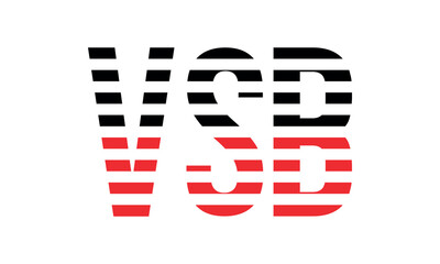 VSB three initial letter iconic line negative space minimal logo design vector template. monogram, abstract, wordmark, business, typography, minimalist, brand, company, flat, modern, unique, simple