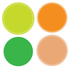 Starburst sticker set - collection of special offer sale round and oval sunburst labels and buttons.  sunburst labels and badges. Promo stickers with star edges. Vector.