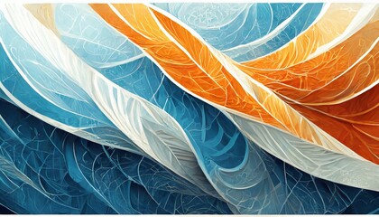 Illustration template Background light blue  red and orange abstract pattern