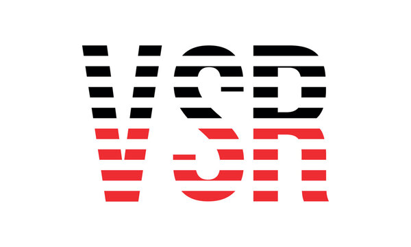 VSR three initial letter iconic line negative space minimal logo design vector template. monogram, abstract, wordmark, business, typography, minimalist, brand, company, flat, modern, unique, simple