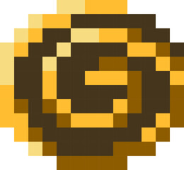 Cookie cartoon icon in pixel style
