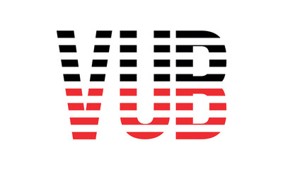 VUB three initial letter iconic line negative space minimal logo design vector template. monogram, abstract, wordmark, business, typography, minimalist, brand, company, flat, modern, unique, simple