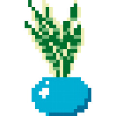 Fototapeta premium Plant cartoon icon in pixel style