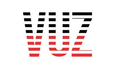 VUZ three initial letter iconic line negative space minimal logo design vector template. monogram, abstract, wordmark, business, typography, minimalist, brand, company, flat, modern, unique, simple