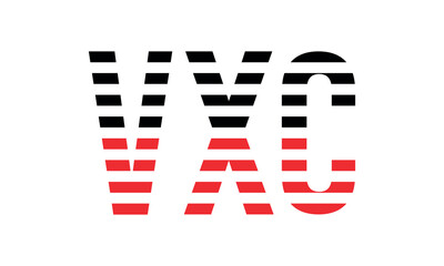 VXC three initial letter iconic line negative space minimal logo design vector template. monogram, abstract, wordmark, business, typography, minimalist, brand, company, flat, modern, unique, simple