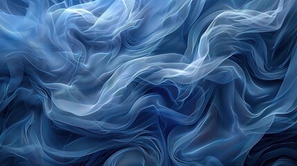Obraz premium Abstract blue background, wave or veil texture