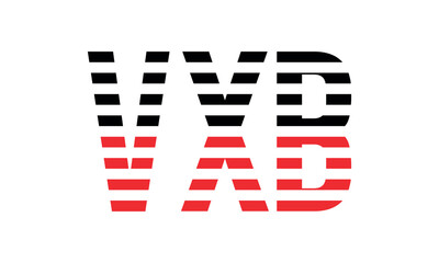 VXB three initial letter iconic line negative space minimal logo design vector template. monogram, abstract, wordmark, business, typography, minimalist, brand, company, flat, modern, unique, simple