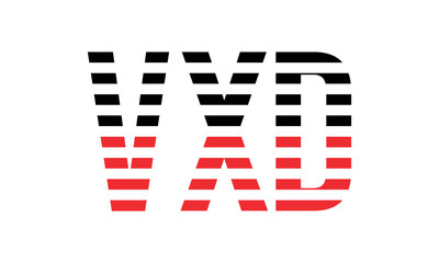 VXD three initial letter iconic line negative space minimal logo design vector template. monogram, abstract, wordmark, business, typography, minimalist, brand, company, flat, modern, unique, simple