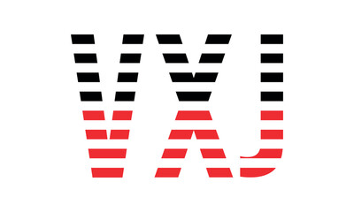 VXJ three initial letter iconic line negative space minimal logo design vector template. monogram, abstract, wordmark, business, typography, minimalist, brand, company, flat, modern, unique, simple