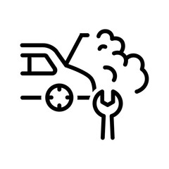 Vector black line icon for Smog repair