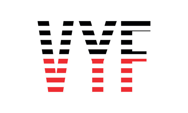 VYF three initial letter iconic line negative space minimal logo design vector template. monogram, abstract, wordmark, business, typography, minimalist, brand, company, flat, modern, unique, simple