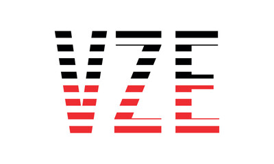 VZE three initial letter iconic line negative space minimal logo design vector template. monogram, abstract, wordmark, business, typography, minimalist, brand, company, flat, modern, unique, simple