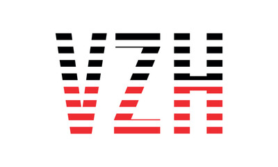 VZH three initial letter iconic line negative space minimal logo design vector template. monogram, abstract, wordmark, business, typography, minimalist, brand, company, flat, modern, unique, simple